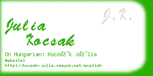 julia kocsak business card